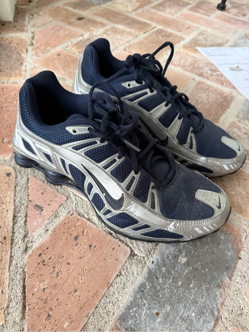 Nike Men’s Navy and Silver Training Sneakers